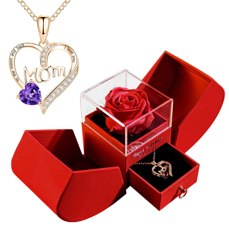 Enchanted Rose Jewelry Box – Preserved Flowers & Necklace