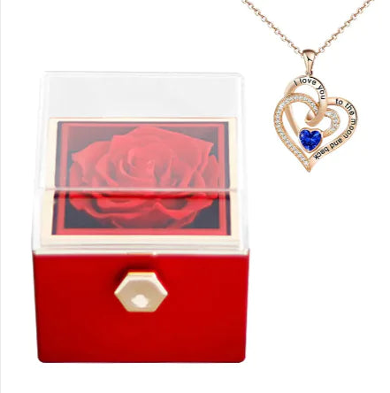 Rotating Bloom Necklace Box – Preserved Flower Keepsake