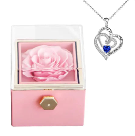 Rotating Bloom Necklace Box – Preserved Flower Keepsake