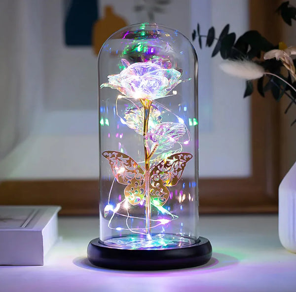 Luminous Eternal Rose – Preserved Flower Night Light