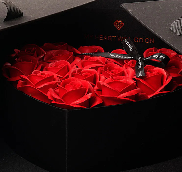 Eternal Bloom Gift Box – Luxury Handmade Soap Roses & Preserved Flowers