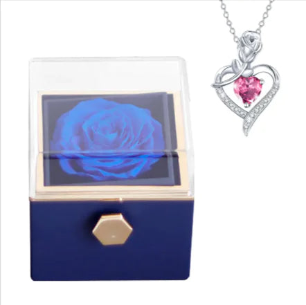 Rotating Bloom Necklace Box – Preserved Flower Keepsake