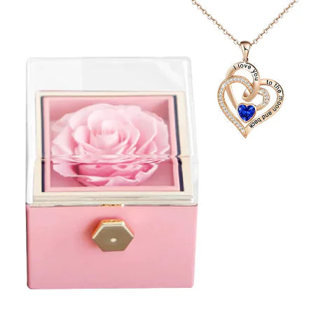 Rotating Bloom Necklace Box – Preserved Flower Keepsake