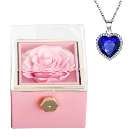 Rotating Bloom Necklace Box – Preserved Flower Keepsake