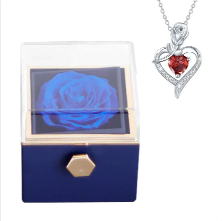 Rotating Bloom Necklace Box – Preserved Flower Keepsake