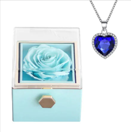 Rotating Bloom Necklace Box – Preserved Flower Keepsake