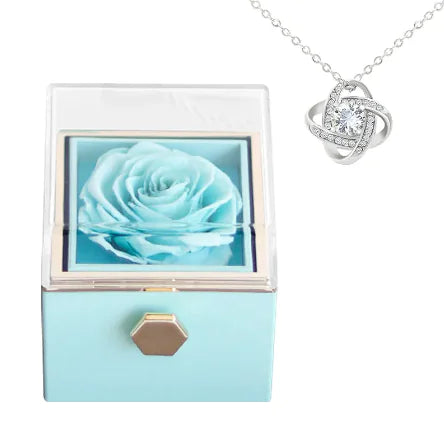 Rotating Bloom Necklace Box – Preserved Flower Keepsake