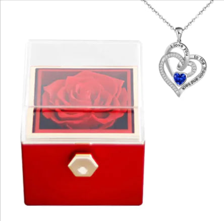 Rotating Bloom Necklace Box – Preserved Flower Keepsake