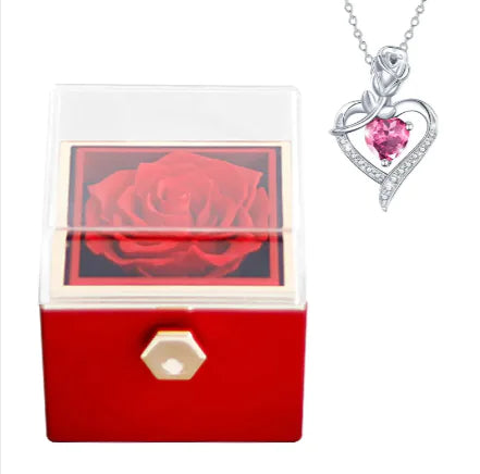 Rotating Bloom Necklace Box – Preserved Flower Keepsake