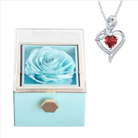 Rotating Bloom Necklace Box – Preserved Flower Keepsake