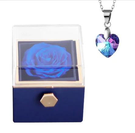 Rotating Bloom Necklace Box – Preserved Flower Keepsake