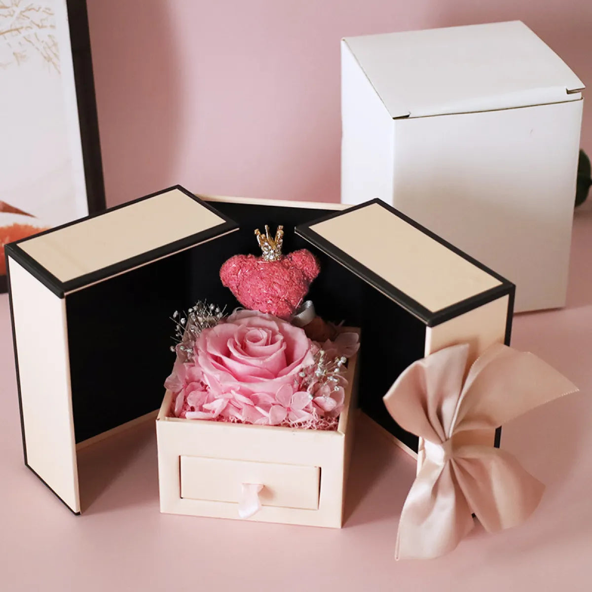 RoseBear Luxe Jewelry Box - With Preserved Rose