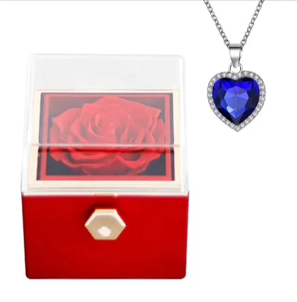 Rotating Bloom Necklace Box – Preserved Flower Keepsake