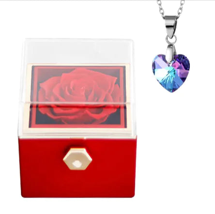 Rotating Bloom Necklace Box – Preserved Flower Keepsake